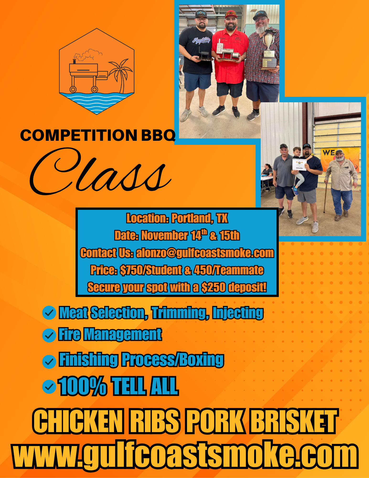 Competition BBQ Class November 14th & 15th 2025